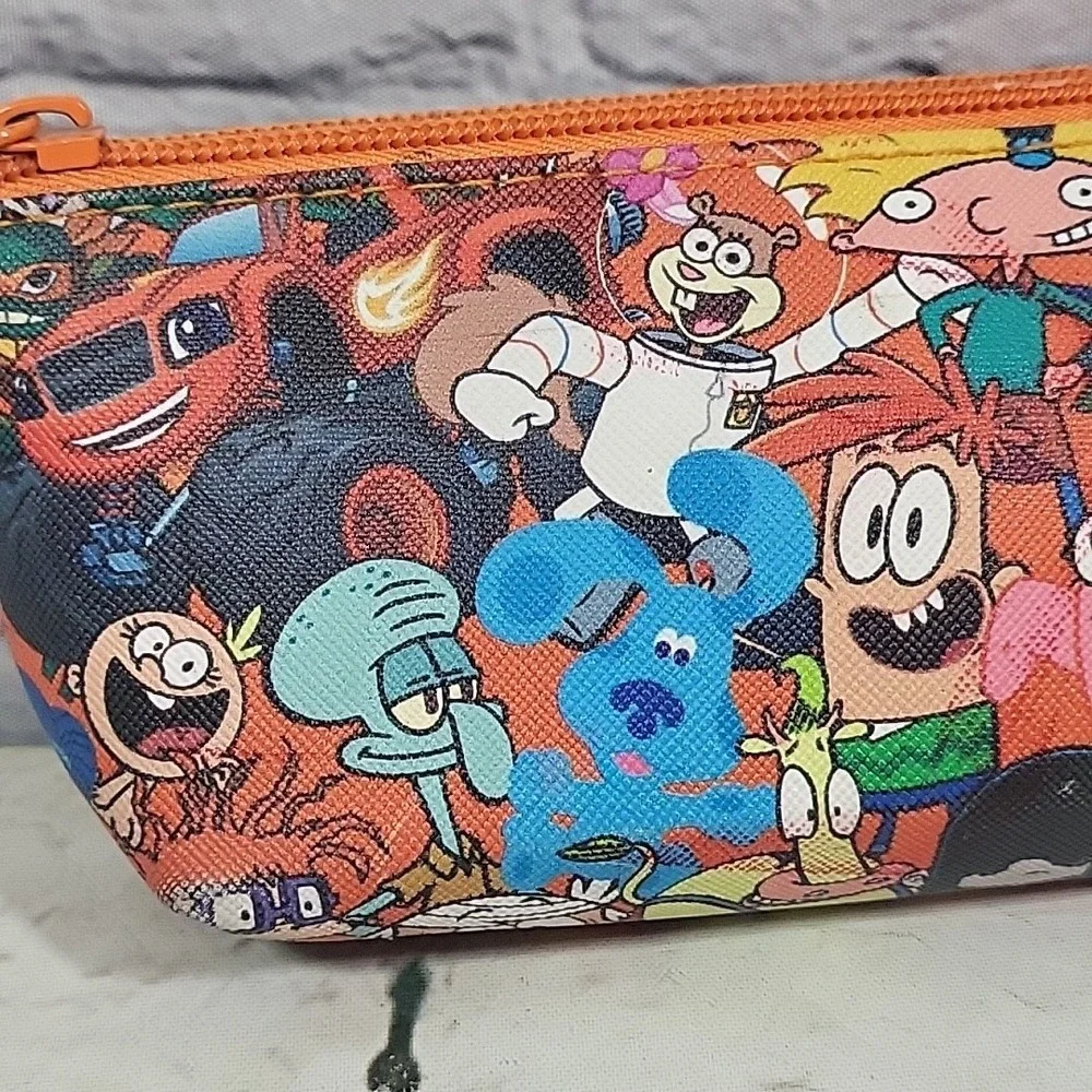Nickelodeon Multi Character All Over Print Zippered‎ Pencil Case Pouch Clutch